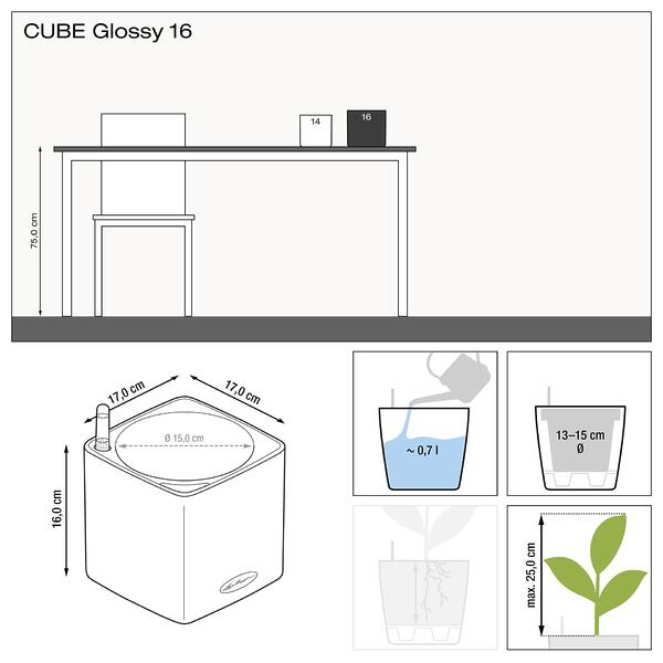 LECHUZA CUBE Glossy